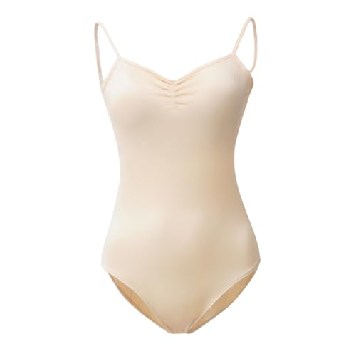 ROYAL SMEELA Damen Ballettanzug Halbarm Mesh Ballett Tanz Trikots Tanzkostüm Einfarbig Stretch Rückenfrei Gymnastik Body Trikot Tanzkleidung Hosenträger Trikot von ROYAL SMEELA