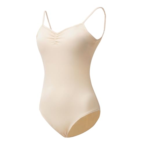 ROYAL SMEELA Damen Ballettanzug Halbarm Mesh Ballett Tanz Trikots Tanzkostüm Einfarbig Stretch Rückenfrei Gymnastik Body Trikot Tanzkleidung Hosenträger Trikot von ROYAL SMEELA