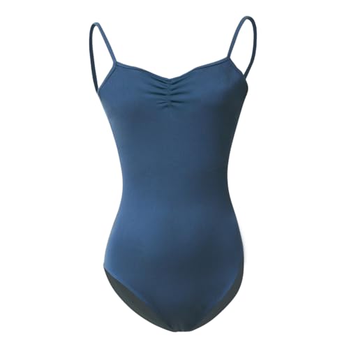 ROYAL SMEELA Damen Ballettanzug Halbarm Mesh Ballett Tanz Trikots Tanzkostüm Einfarbig Stretch Rückenfrei Gymnastik Body Trikot Tanzkleidung Hosenträger Trikot von ROYAL SMEELA