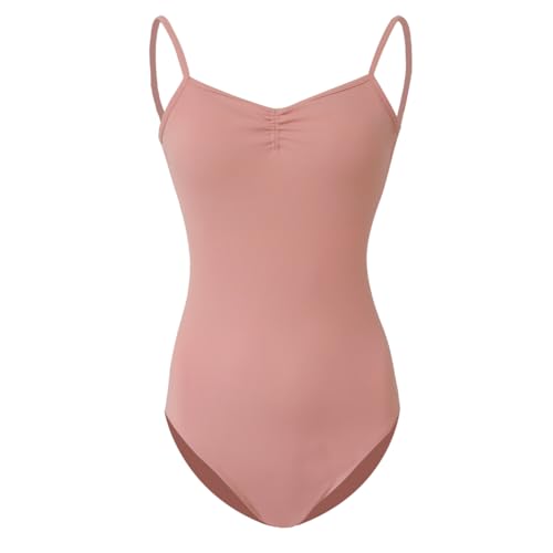 ROYAL SMEELA Damen Ballettanzug Halbarm Mesh Ballett Tanz Trikots Tanzkostüm Einfarbig Stretch Rückenfrei Gymnastik Body Trikot Tanzkleidung Hosenträger Trikot von ROYAL SMEELA