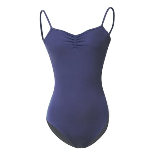 ROYAL SMEELA Damen Ballettanzug Halbarm Mesh Ballett Tanz Trikots Tanzkostüm Einfarbig Stretch Rückenfrei Gymnastik Body Trikot Tanzkleidung Hosenträger Trikot von ROYAL SMEELA