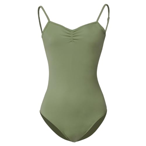 ROYAL SMEELA Damen Ballettanzug Halbarm Mesh Ballett Tanz Trikots Tanzkostüm Einfarbig Stretch Rückenfrei Gymnastik Body Trikot Tanzkleidung Hosenträger Trikot von ROYAL SMEELA