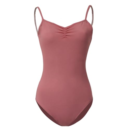 ROYAL SMEELA Damen Ballettanzug Halbarm Mesh Ballett Tanz Trikots Tanzkostüm Einfarbig Stretch Rückenfrei Gymnastik Body Trikot Tanzkleidung Hosenträger Trikot von ROYAL SMEELA