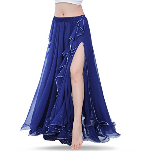 ROYAL SMEELA Gute Qualität Neues Damen Bauchtanz Rock Kostüm Tanzen Ausbildung Chiffon Röcke Kleid Performance Bekleidung von ROYAL SMEELA