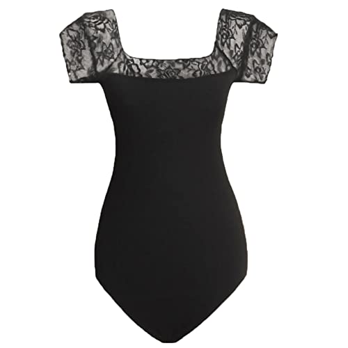 ROYAL SMEELA Spitze Ballett Trikot für Damen - Tanz Body Leotard Schwarz - Ballettanzug Tanztrikot für Frauen Ballettkleidung von ROYAL SMEELA