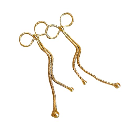 ROYALEAD Elegante Bowknot Quasten Ohrringe Stilvolle Accessoires Moderne Ohrstecker Legierung Material Geschenk für Mode Damen Mädchen, Metall von ROYALEAD