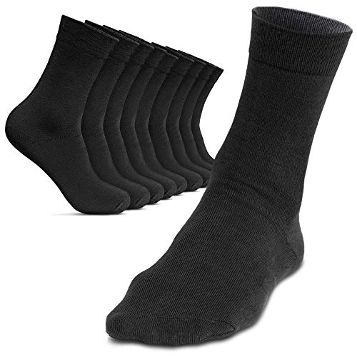 ROYALZ 10 Paar Herren Socken 47-50 Schwarz Business Look Freizeit Casual Arbeit Herren-Strümpfe lang 10er Pack von ROYALZ