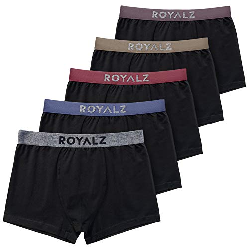 ROYALZ 5er Pack Boxershorts Herren 'Lifestyle' Männer Unterhosen breiter Bund atmungsaktive Unterwäsche Men 5 Set (95% Baumwolle / 5% Elasthan), Farbe:Set 034 (5er Pack - Mehrfarbig), Größe:XXL von ROYALZ