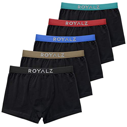 ROYALZ 5er Pack Boxershorts Herren 'Lifestyle' Männer Unterhosen breiter Bund atmungsaktive Unterwäsche Men 5 Set (95% Baumwolle / 5% Elasthan), Farbe:Set 035 (5er Pack - Mehrfarbig), Größe:M von ROYALZ