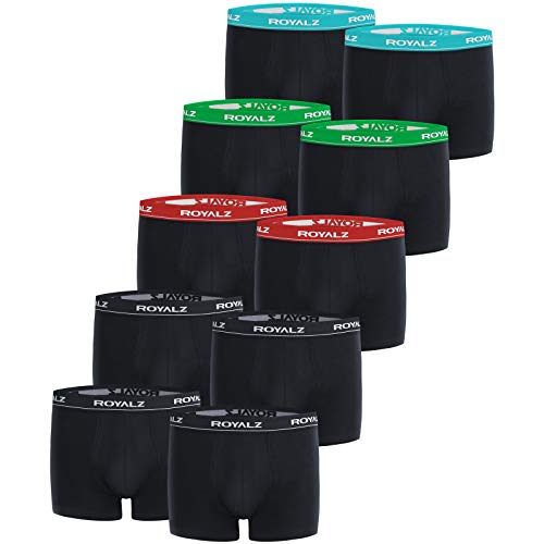 ROYALZ Boxershorts (10 Stück) Herren Unterwäsche Set Unterhosen 95% Baumwolle 5% Elasthan, Farbe:Set 023 (10er Pack - Mehrfarbig), Größe:M von ROYALZ