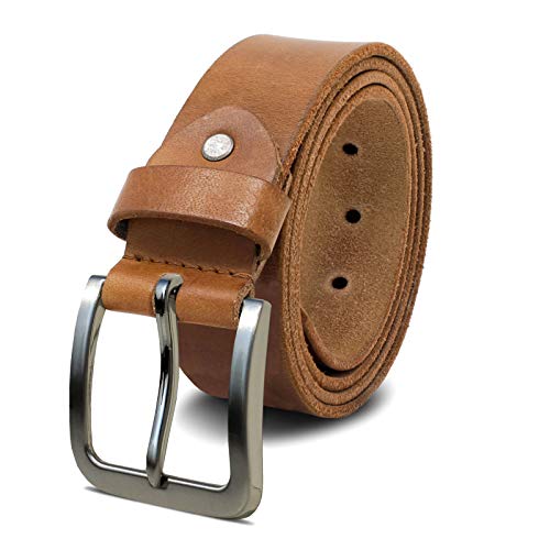 ROYALZ Herren Ledergürtel aus robusten 4 mm Büffel-Leder, Voll-Leder Vintage Gürtel für Jeans Anzug Hose, Größe:Bundweite 95 cm = Gesamtlänge 110 cm, Farbe:Braun - Schnalle gebürstet ROYALZ Herren Ledergürtel aus robusten 4 mm Büffel-Leder, Voll-Leder Vintage Gürtel für Jeans Anzug Hose, Größe:Bundweite 95 cm = Gesamtlänge 110 cm, Farbe:Braun - Schnalle gebürstet von ROYALZ