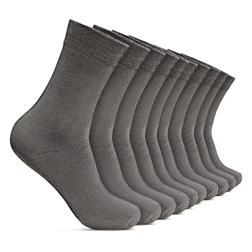 ROYALZ Herrensocken 10 Paar Casual-Business und Freizeit Anzug-Socken Herren-Strümpfe lang 10er Pack, Farbe:10 Paar/Grau, Größe Socken:35-38 von ROYALZ