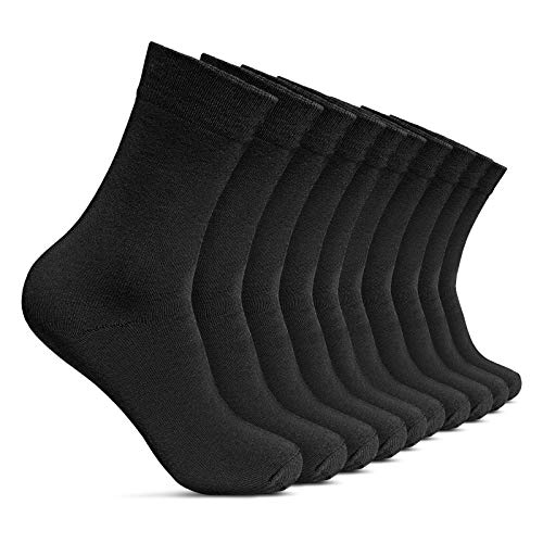 ROYALZ Herrensocken 10 Paar Casual-Business und Freizeit Anzug-Socken Herren-Strümpfe lang 10er Pack, Farbe:10 Paar/Schwarz, Größe Socken:35-38 von ROYALZ