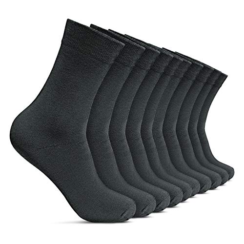 ROYALZ Herrensocken 10 Paar Casual-Business und Freizeit Anzug-Socken Herren-Strümpfe lang 10er Pack, Farbe:10 Paar/Dunkelgrau, Größe Socken:39-42 von ROYALZ