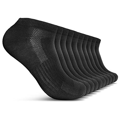 ROYALZ Sneaker Socken 10 Paar für Damen und Herren Füßlinge 10er pack Kurzsocken atmungsaktiv Söckchen leicht bequem, Farbe:10 Paar/Schwarz, Größe Socken:47-50 von ROYALZ