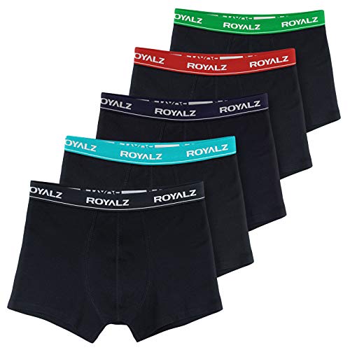 ROYALZ Herren Boxershorts Men 5er Set klassisch Unterhosen Nahtlos für Sport und Freizeit, 5 Pack (95% Baumwolle / 5% Elasthan), Farbe:Set 013 (5er Pack - Mehrfarbig), Größe:XXL von ROYALZ