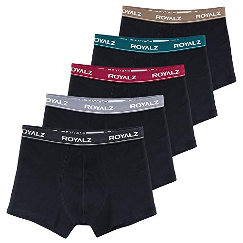 ROYALZ Herren Boxershorts Men 5er Set klassisch Unterhosen Nahtlos für Sport und Freizeit, 5 Pack (95% Baumwolle / 5% Elasthan), Farbe:Set 033 (5er Pack - Mehrfarbig), Größe:S von ROYALZ