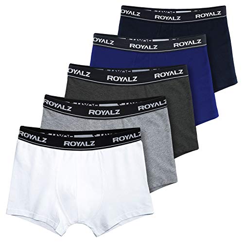 ROYALZ Herren Boxershorts Men 5er Set klassisch Unterhosen Nahtlos für Sport und Freizeit, 5 Pack (95% Baumwolle / 5% Elasthan), Farbe:Set 011 (5er Pack - Mehrfarbig), Größe:XL von ROYALZ