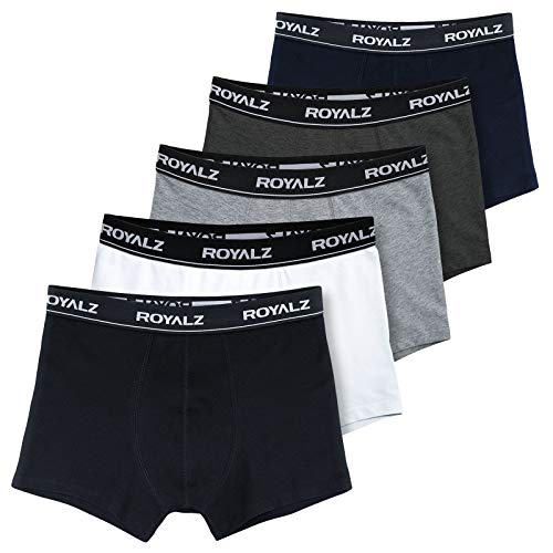 ROYALZ Herren Boxershorts Men 5er Set klassisch Unterhosen Nahtlos für Sport und Freizeit, 5 Pack (95% Baumwolle / 5% Elasthan), Farbe:Set 012 (5er Pack - Mehrfarbig), Größe:XXL von ROYALZ