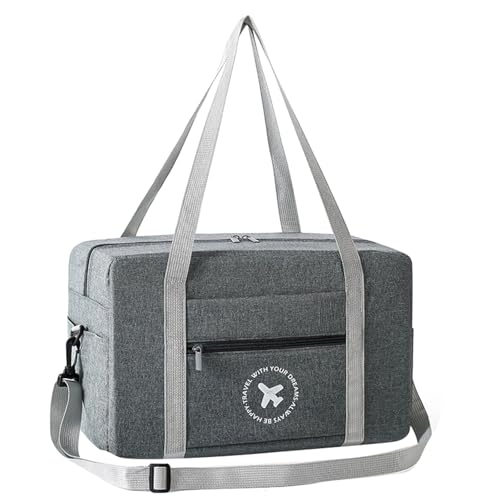 Faltbare Reisetasche mit großem Fassungsvermögen, Handgepäck, Tragetasche für Fitnessstudio, Sport, wasserabweisend, mehrere Taschen, Schultertasche, Handgepäcktasche, grau, S, Mass Beauty Faltbare Reisetasche mit großem Fassungsvermögen, Handgepäck, Tragetasche für Fitnessstudio, Sport, wasserabweisend, mehrere Taschen, Schultertasche, Handgepäcktasche, grau, S, Mass Beauty von ROYJJ