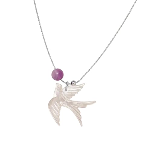 Moderne Schlüsselbein-Halskette mit Schwalbenperlen, verstellbare Legierung Kunstharzkette mit ethnischem Charme, leichter täglicher Schmuck für Damen, stilvolle Schwalbenhalsband-Halskette von ROYJJ
