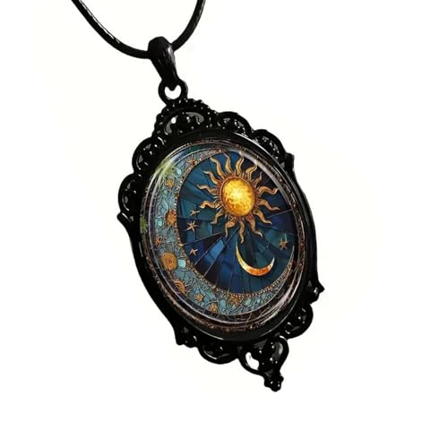 ROYJJ Anspruchsvolle Sonnen- und Mond-Halskette, Alltagskleidung, Halskette, Datumsschmuck, modischer Schmuck für verschiedene Anlässe, elegante Damen von ROYJJ