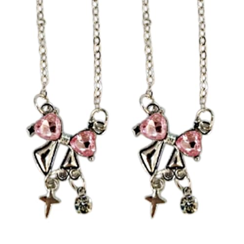 ROYJJ Elegante Pinkness-Schleifen-Halskette, Modeschmuck, Legierung, Textur, elegante Damen-Halskette, geeignet für bequemes Tragen von Charm-Schmuck, Einheitsgröße, Wie beschrieben, Wie beschrieben von ROYJJ