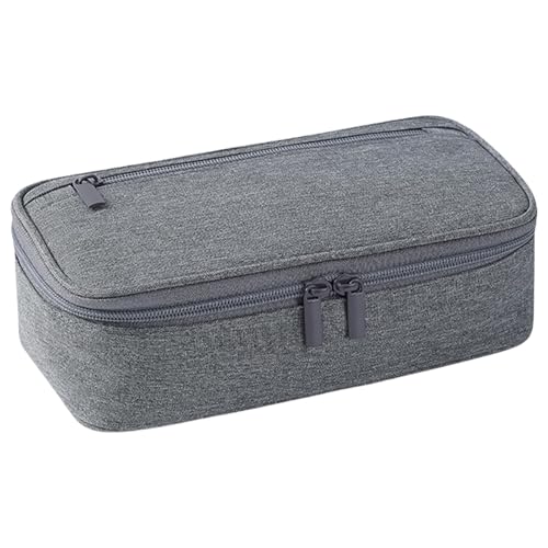 ROYJJ Federmäppchen, einfarbig, großes Fassungsvermögen, einfache Tasche, Schule, Bürobedarf für Studenten, einfarbig, großes Fassungsvermögen, grau von ROYJJ