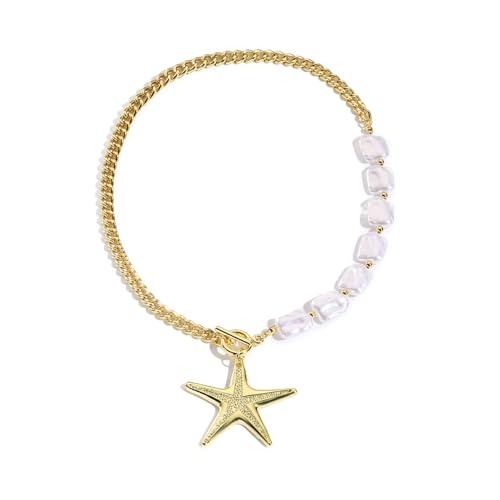 ROYJJ Stilvolle, unregelmäßige Muschel-Halskette, natürlicher Muschel-Anhänger, tragbare Legierung, Schmuck, Ornament für den täglichen Gebrauch, Strand-Halskette, Einheitsgröße, Wie beschrieben, Wie von ROYJJ