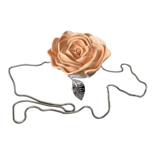 ROYJJ Stilvolle Acryl-Handtasche mit Blumendetails, kleine Umhängetasche, Handgelenktasche für besondere Anlässe, Acryl-Clutch, aprikose, One Size von ROYJJ