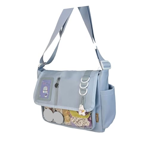 ROYJJ Stilvolle japanische Schulthema Nylon Crossbody Tasche für Anime Aficionados Große Kapazität Umhängetasche für verschiedene Anlässe Praktische Nylon-Stofftasche, B, One Size von ROYJJ