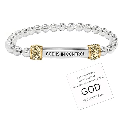 God Is in Control Armband für Frauen, zierliches Stretch-Armband mit Diamantperlen, religiös, inspirierend, Bibelvers, graviert, Edelstahlrohr, christlicher Glaube, Selbstwert, motivierender Schmuck God Is in Control Armband für Frauen, zierliches Stretch-Armband mit Diamantperlen, religiös, inspirierend, Bibelvers, graviert, Edelstahlrohr, christlicher Glaube, Selbstwert, motivierender Schmuck von ROYNRAU