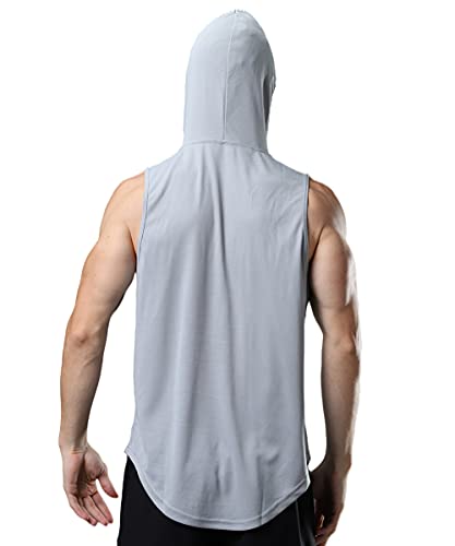 ROYWOO Herren-Tank-Top, Muskelshirt, Bodybuilding, Fitness, ärmellos, grau, Mittel von ROYWOO