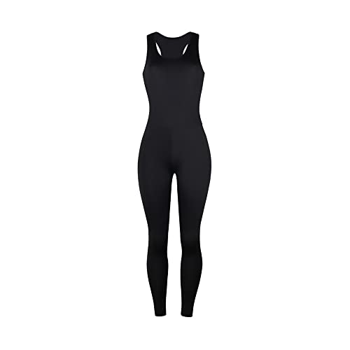 RPAEOY Damen Jumpsuit Strampler Ärmellos Overall Einteiler Hosenanzug Sport Playsuit Tank Tops Bodysuit Sexy Sommer Trainingsanzug für Yoga Workout (Schwarz,S) von RPAEOY