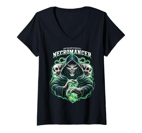 Damen Necromancer Gift of Life Rollenspiel Lustiges RPG T-Shirt mit V-Ausschnitt Damen Necromancer Gift of Life Rollenspiel Lustiges RPG T-Shirt mit V-Ausschnitt von RPG Table Gaming Lovers and Necromancer Halloween