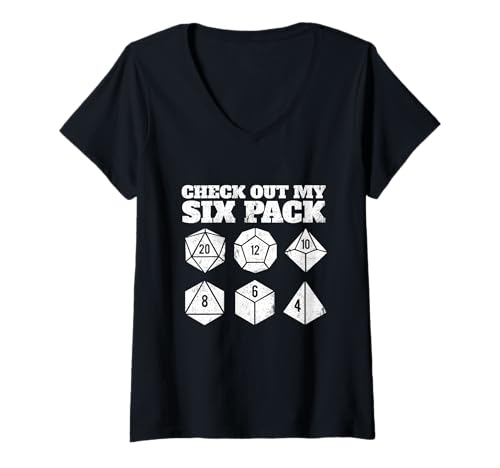 Damen Check Out My Six Pack – RPG Tabletop Games D20 Tabletop T-Shirt mit V-Ausschnitt Damen Check Out My Six Pack – RPG Tabletop Games D20 Tabletop T-Shirt mit V-Ausschnitt von RPG Tabletop Merch