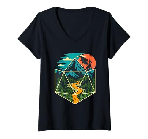 Damen D20 Dice World - RPG-Tabletopspiele D20 Tabletop T-Shirt mit V-Ausschnitt Damen D20 Dice World - RPG-Tabletopspiele D20 Tabletop T-Shirt mit V-Ausschnitt von RPG Tabletop Merch