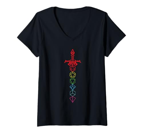 Damen Würfel-Set Schwert - RPG Tabletop Games D20 Tabletop T-Shirt mit V-Ausschnitt Damen Würfel-Set Schwert - RPG Tabletop Games D20 Tabletop T-Shirt mit V-Ausschnitt von RPG Tabletop Merch