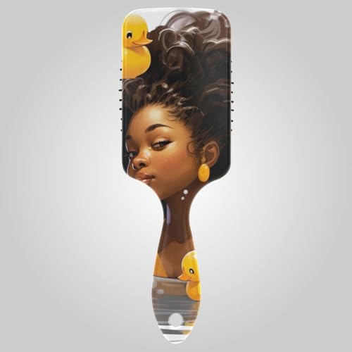 Black Girl Takes a Bubble with Black Ducks 5 Comb, Anti Static Brush, Healthy Hair Brush, Hairbrush Modern von RPLIFE