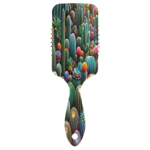 Bunte Sukkulenten Kaktus 3D Luftkissen Massagegerät Bürste, antistatische Bürste, Haarkamm Accessoires für Damen von RPLIFE