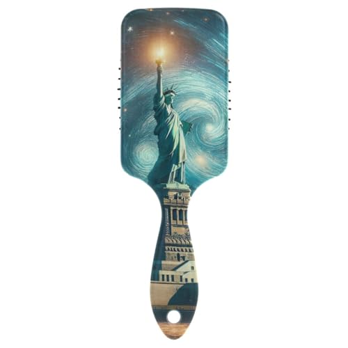 Clear Statue of Liberty in Starry Night by Air Cushion Brush, Hair Detangler Brush, Hairbrush Healthy, Hair Brush Dry von RPLIFE