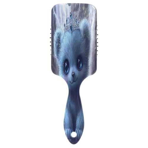 Cute Blue Bear Cub Hair Massage Brush, Detangling Brush, Anti Static Brush Hair, Travel Brush Women von RPLIFE
