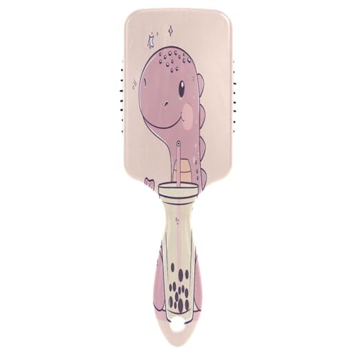 Dinosaurier-Holding Bubble Tea 3D-Haarkamm, Haarentwirrungsbürsten, gesunde Haarbürste Damen, Haarbürste nass trocken von RPLIFE