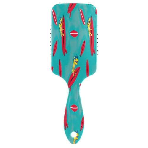 Dinosaurier-Kissenbürste, zum Surfen, Blaugrün, Entwirrungsbürste, Kämme für Frauen, antistatisch, Frauenhaarmassagegerät von RPLIFE