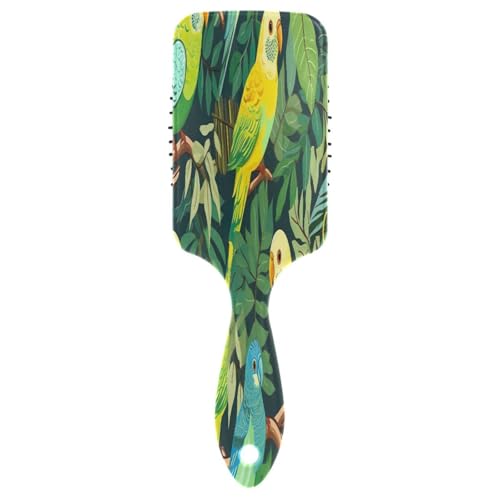 Grün-gelbe Papageienblätter-Kissen, antistatische Bürste, gesunde Haarbürste, feines Haar Grün-gelbe Papageienblätter-Kissen, antistatische Bürste, gesunde Haarbürste, feines Haar von RPLIFE