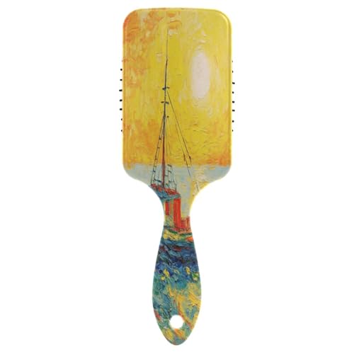 Haarkamm für Damen, Motiv: Sonnenuntergang, Ölgemälde, antistatisch, für Damen von RPLIFE