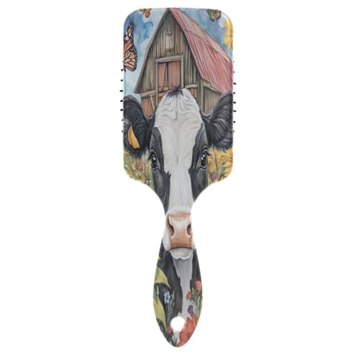 Kuh-Sonnenblumen-Haarbürste, Nylonstifte, Entwirrungskämme für Frauen, antistatisch und krauses Haar von RPLIFE