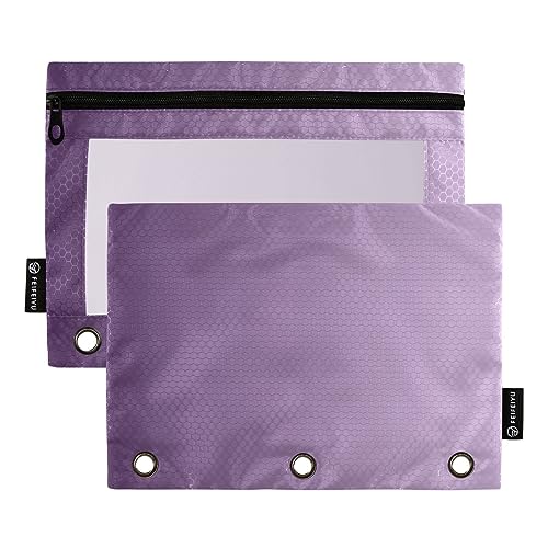 Lila Farbverlauf Stift Binder Pouch Clear Window Zipper Pouch, Soft Pencil Pouch, Pencil Case Boys Elementary, Large Pencil Pouch with Rings (One Size x 2) von RPLIFE