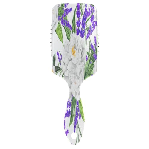 Lila Lavendelblüten Kissen Haarbürste, Entwirrende Haarbürste, Frauenhaarmassagegerät von RPLIFE