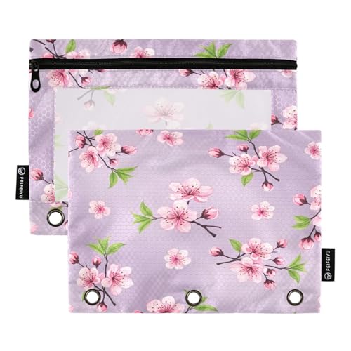 RPLIFE 3-Loch-Reißverschlusstasche mit transparentem Fenster, 2 Stück, für Jungen und Kinder, Schulbedarf, 24,9 x 17,8 cm, rosa Kirschblüte RPLIFE 3-Loch-Reißverschlusstasche mit transparentem Fenster, 2 Stück, für Jungen und Kinder, Schulbedarf, 24,9 x 17,8 cm, rosa Kirschblüte von RPLIFE